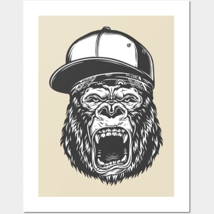 gorilla head Posters and Art